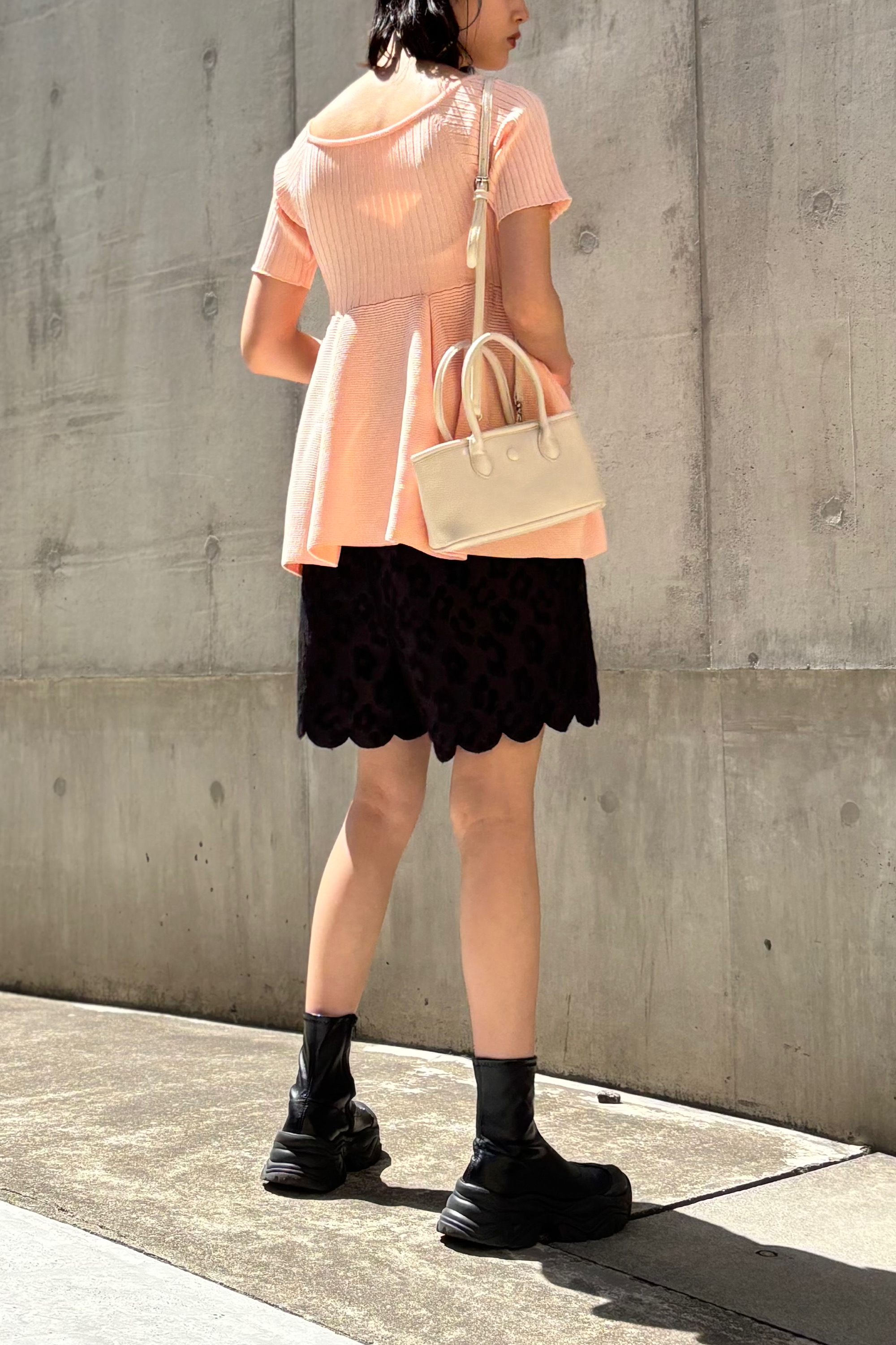 【未使用】HONEY MI HONEY boatneckribknittunic boat neck rib knit tunic