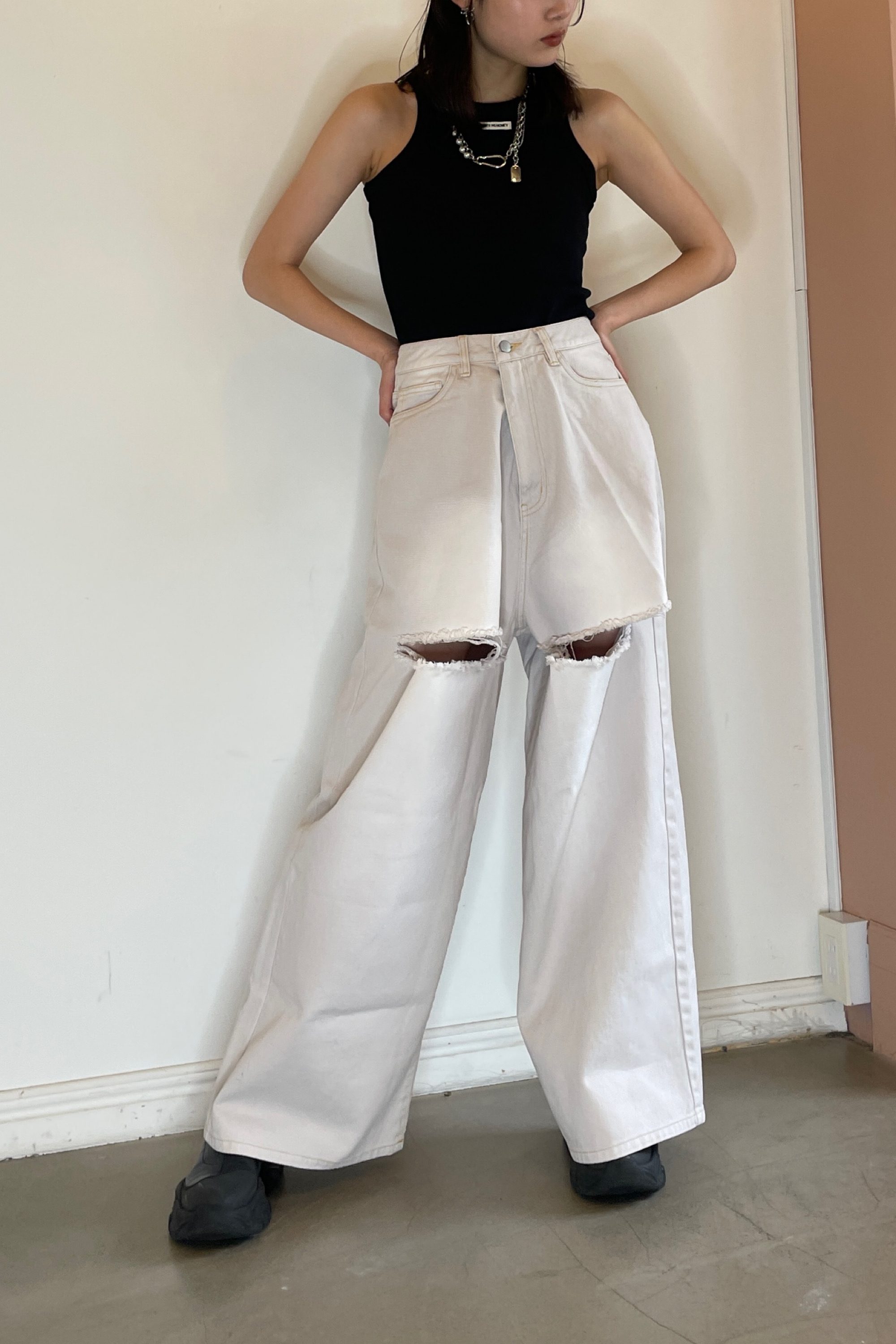 【新品】HONEY MI HONEY 2wayフレアデニム two-way denim flare pants