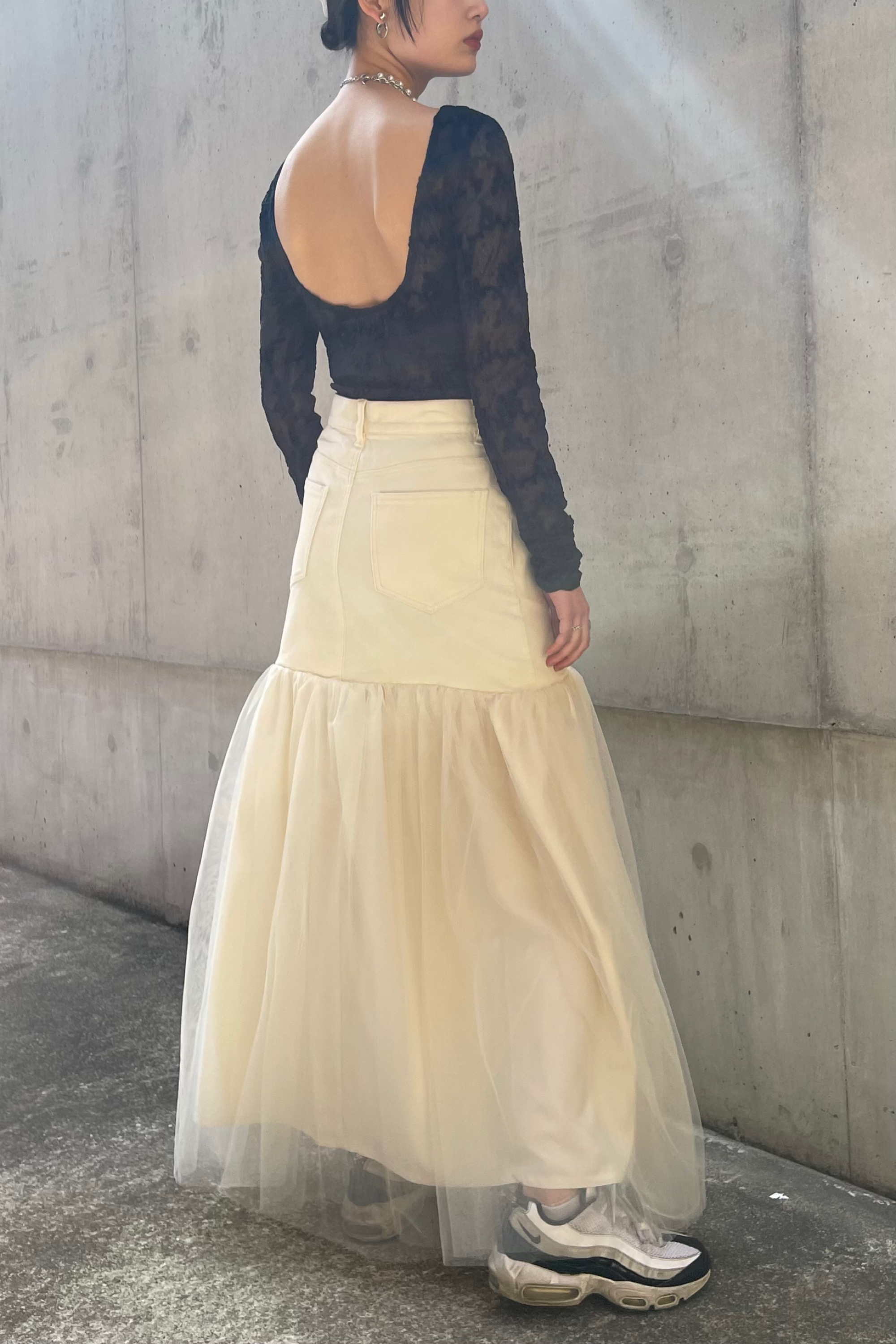 HONEY MI HONEY｜モール刺繍レースボディスーツ｜大人の甘さを