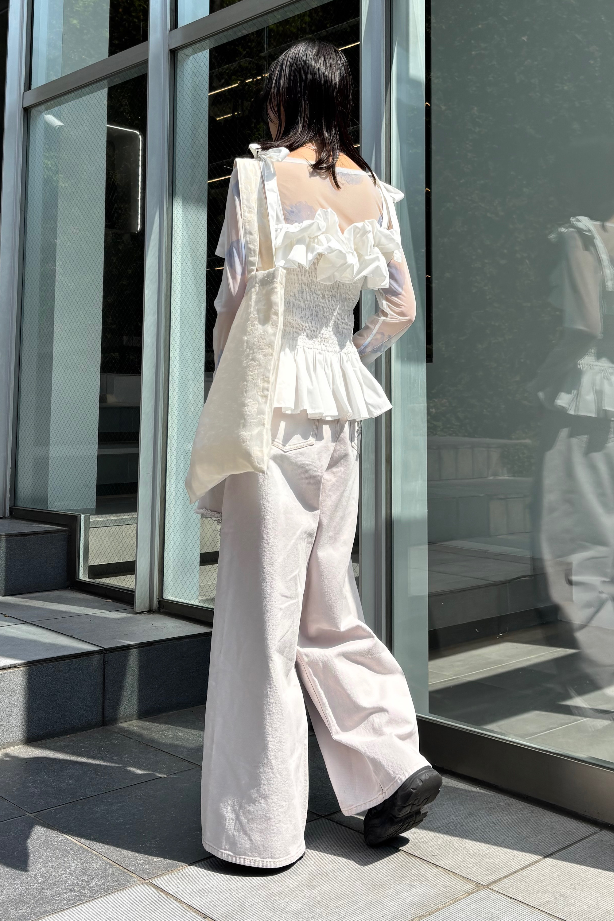 tシャツ rose pattern tulle tops レディース rose pattern tulle tops