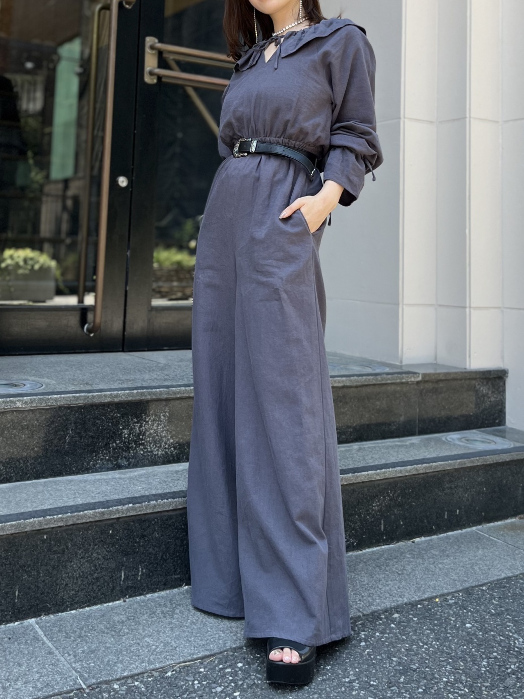 back open linen all-in-one