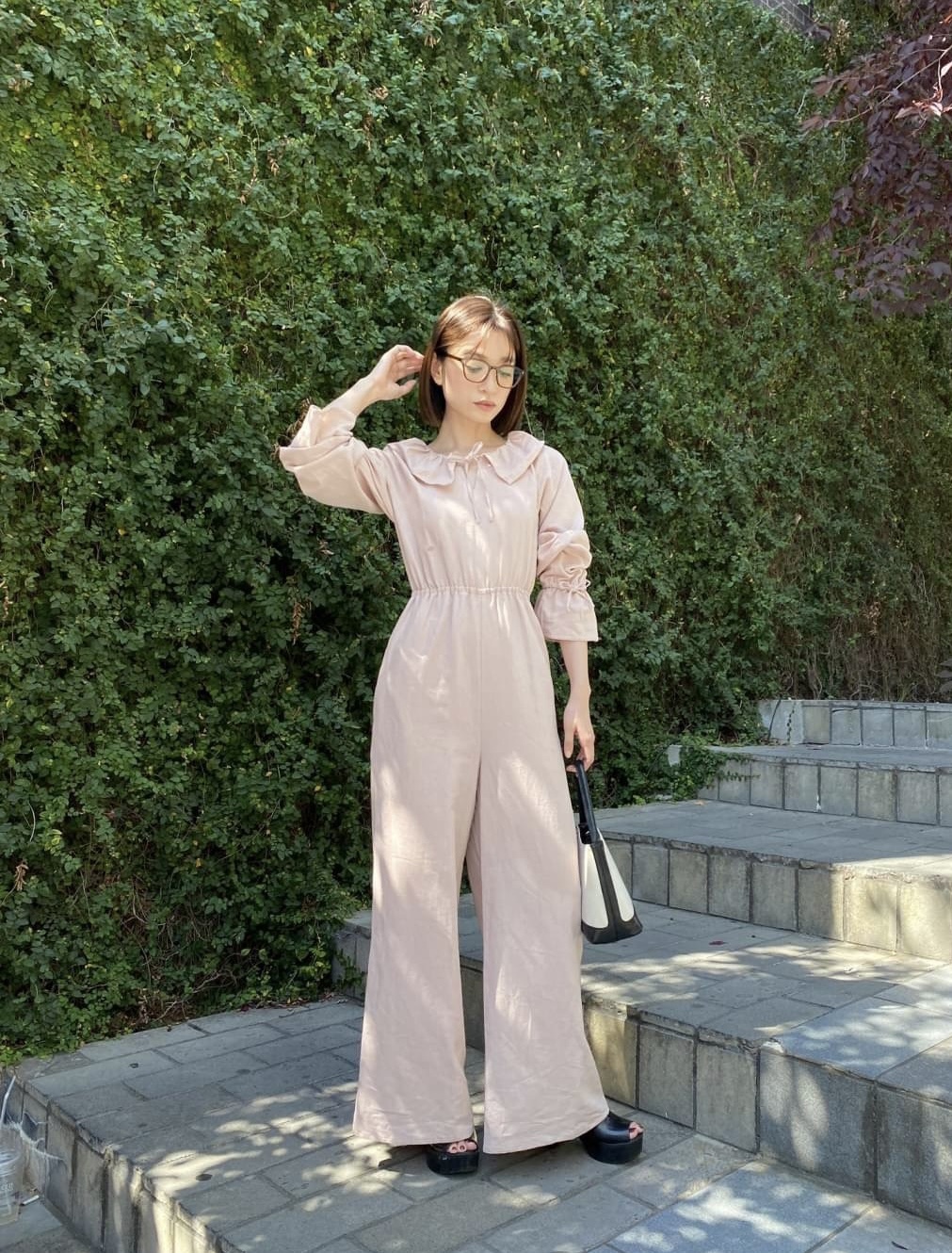 back open linen all-in-one