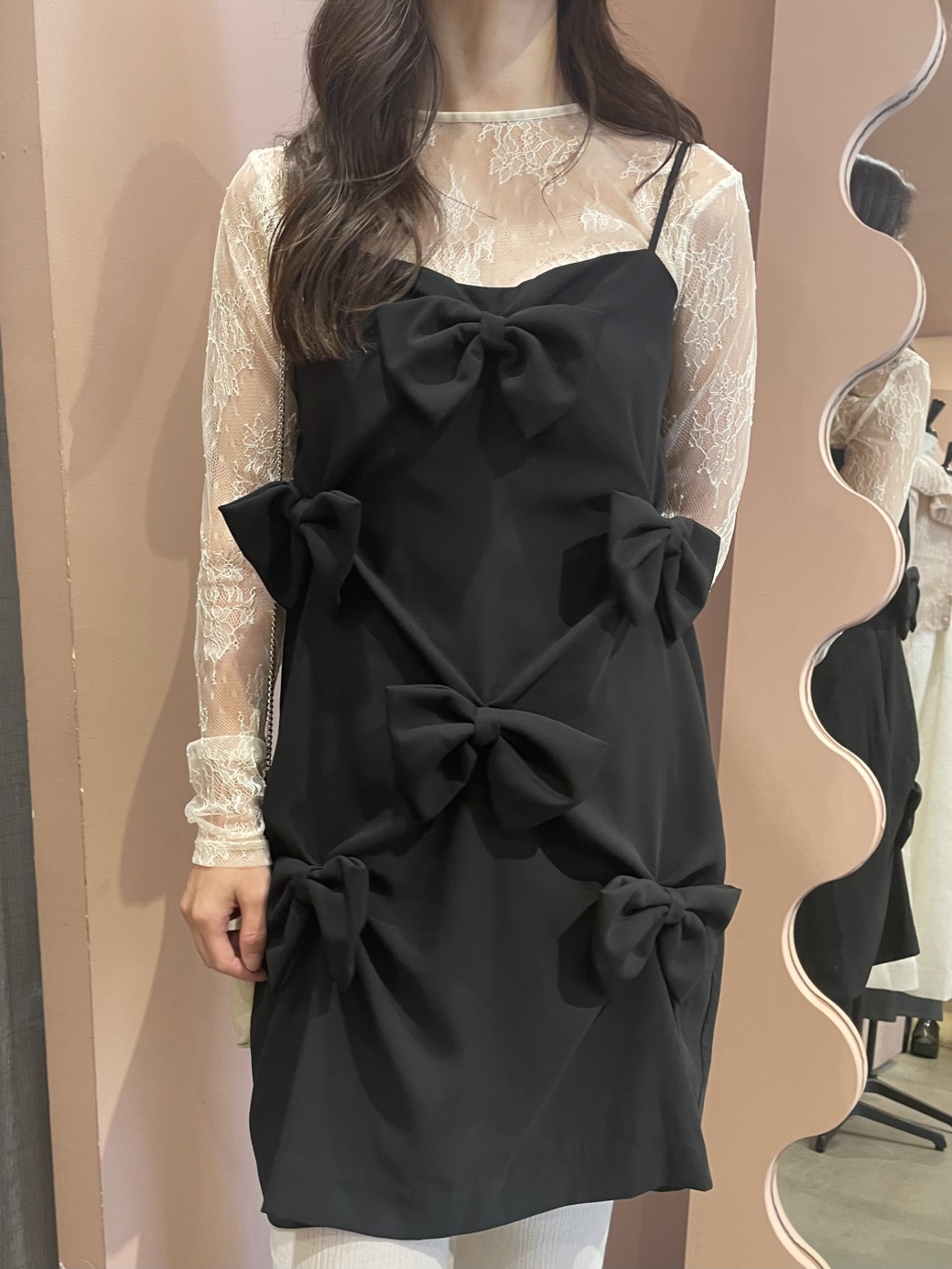 big ribbon camisole one-piece ハニーミーハニー big ribbon camisole one-piece