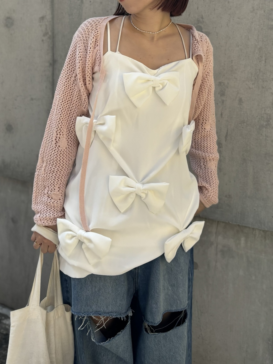 big ribbon camisole one-piece ハニーミーハニー big ribbon camisole one-piece
