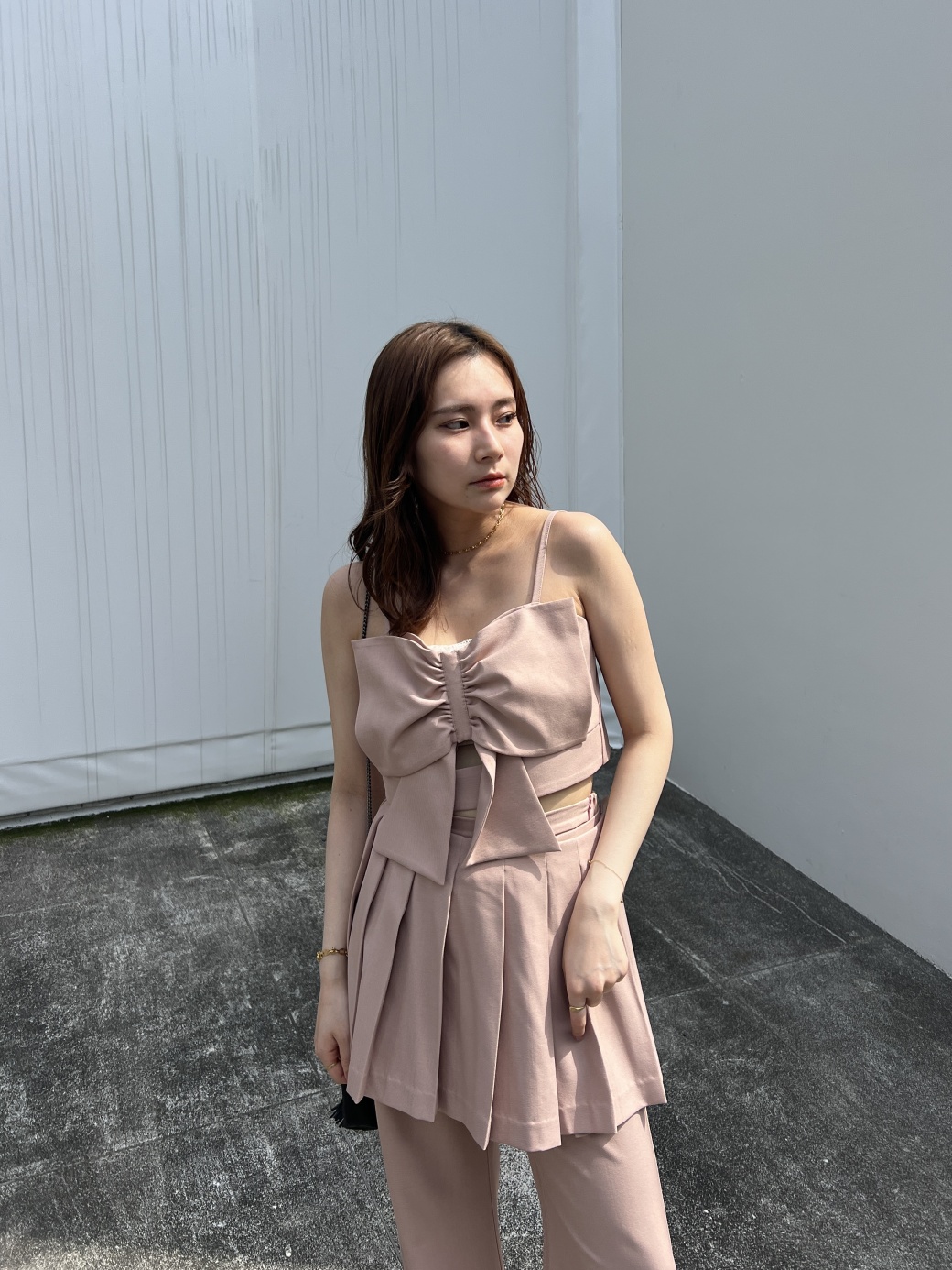 ハニーミーハニー cotton frill ribbon camisole big ribbon camisole