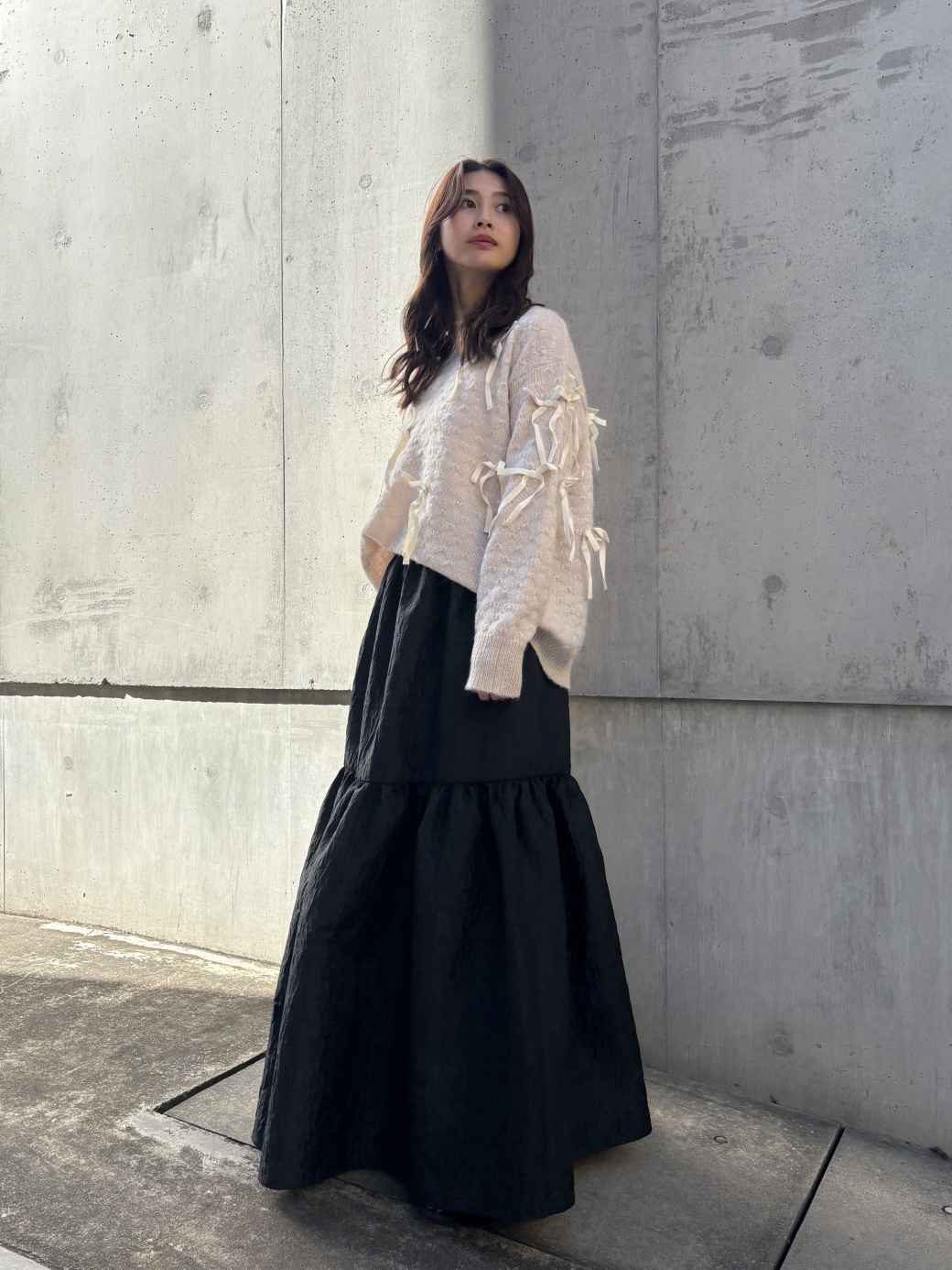 two-way jacquard tiered one-piece