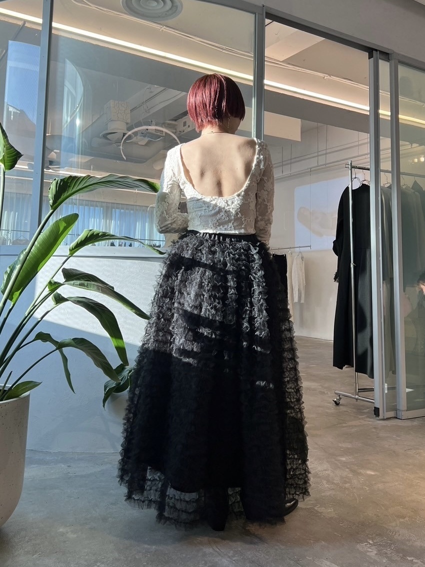 staff coordinate】 【new in】 sheer back open body suit