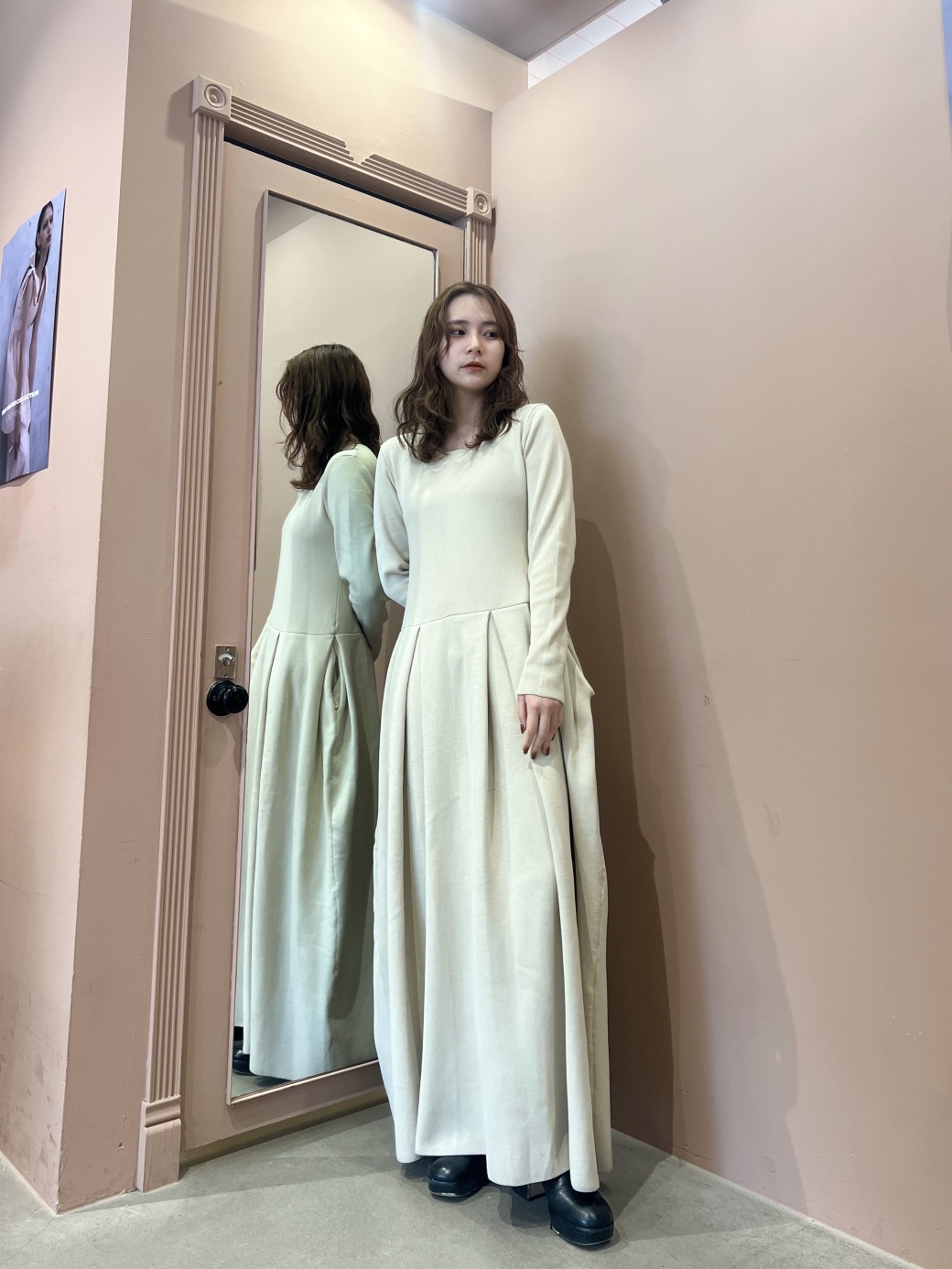 ellie ワンピース tuck A line knit one-piece