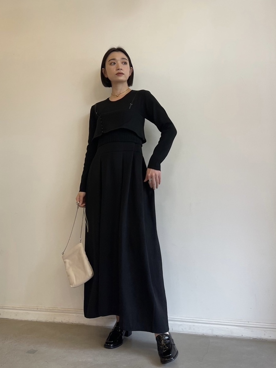 新品】ELLIE ワンピース ポコポコワンピース 黒 エリー ドレス ロング