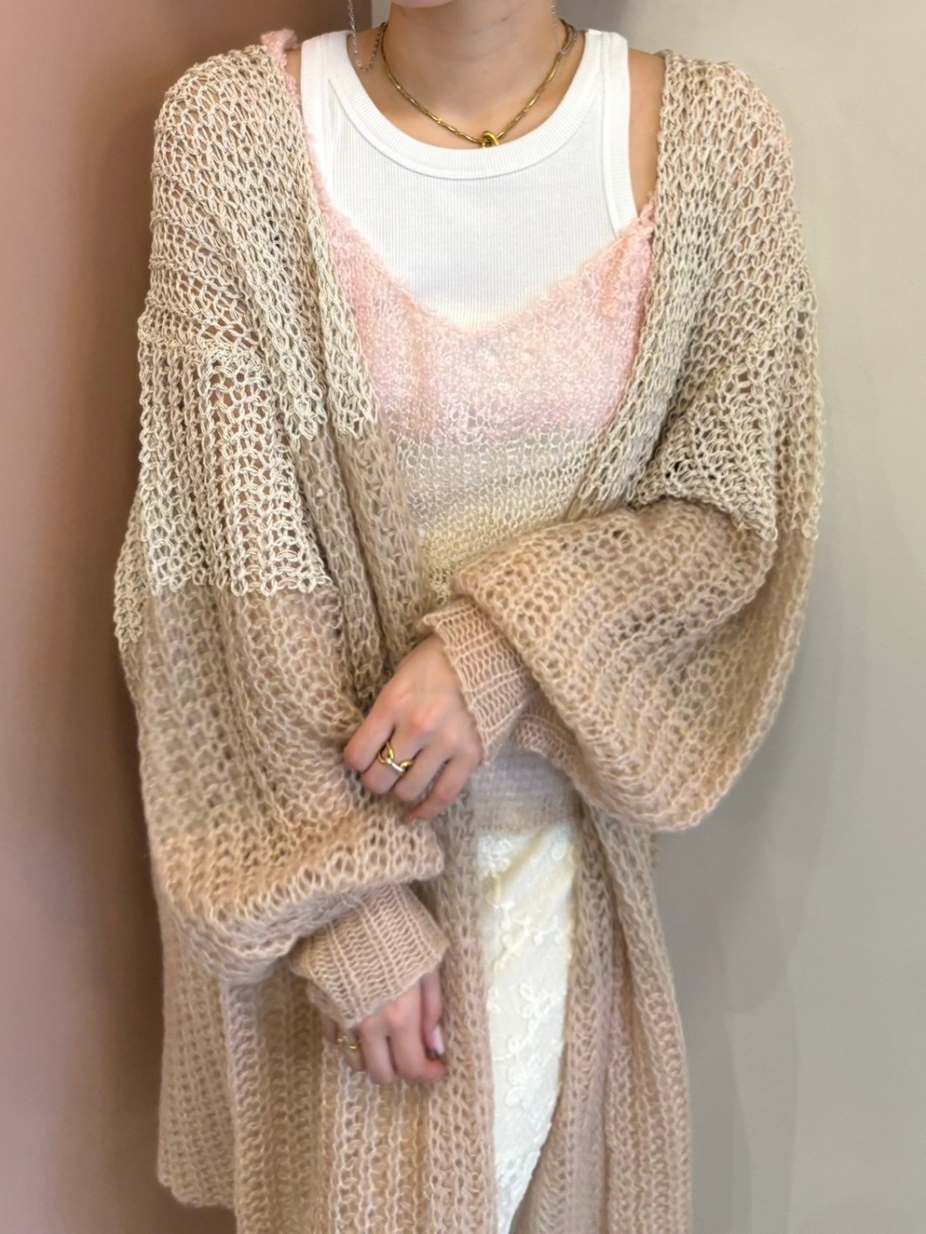 極美品 希少 genten ゲンテン 鍵あみニット ロングジレベスト 羽織り 🧶【Long gilet part 2】crochet long vest 2/2 ☆crochet☆how to