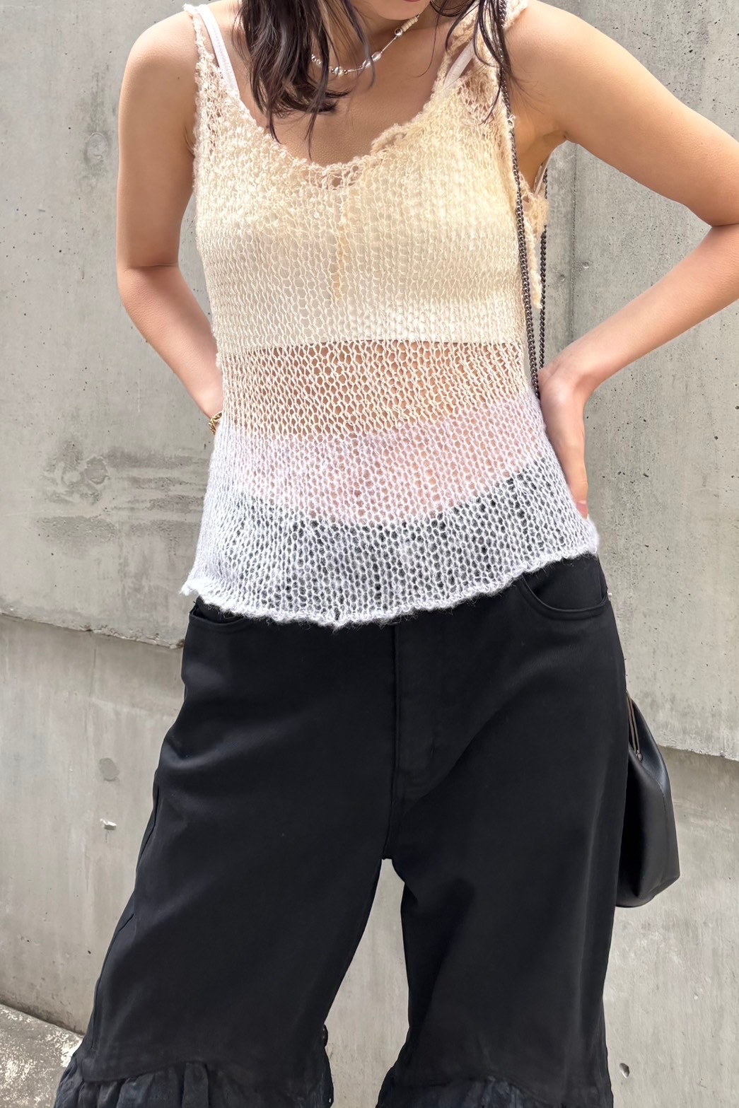 キャミソール crochet border camisole crochet border camisole