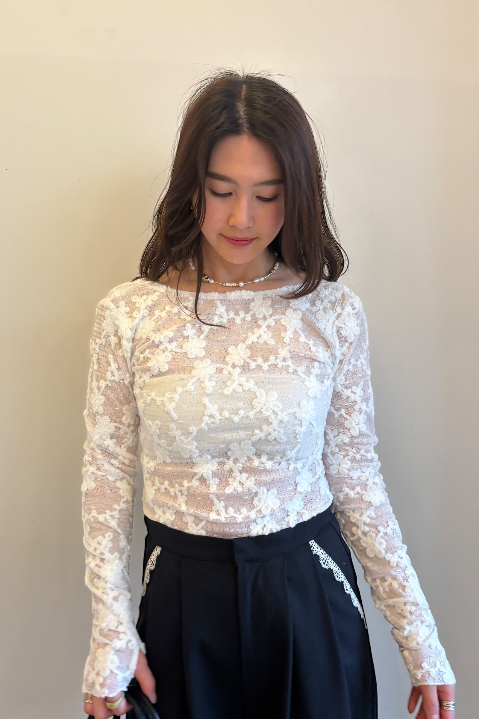 molle embroidery lace body suit